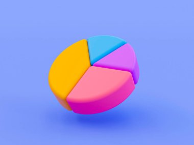 3d minimal pie chart. data analysis icon. pie graph icon. 3d illustration.