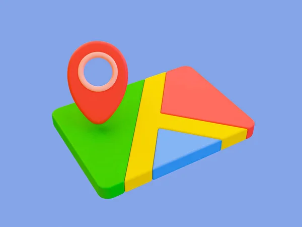 Minimale Karte Symbol Navigationssymbol Eine Position Markieren Karte Mit Einem — Stockfoto