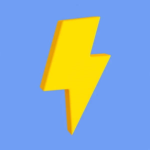 3d minimal electric icon. electric shock. lightning icon. 3d illustration.