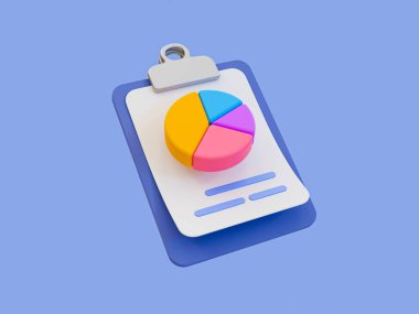 3D minimal veri analizi kavramı. İş araştırması. İçinde istatistik verileri olan bir pano. 3d illüstrasyon.