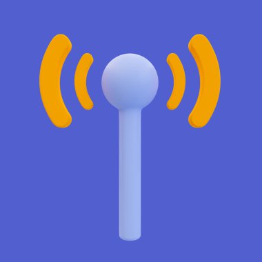 3D Wi-Fi sinyal simgesi. İnternet bağlantısı. Kırpma yolu ile yönlendirici sinyali. 3d resimleme.