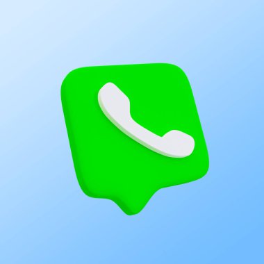 3D minimum iletişim konsepti. Telefon ikonu. kırpma yolu ile küresel tartışma. 3d illüstrasyon.