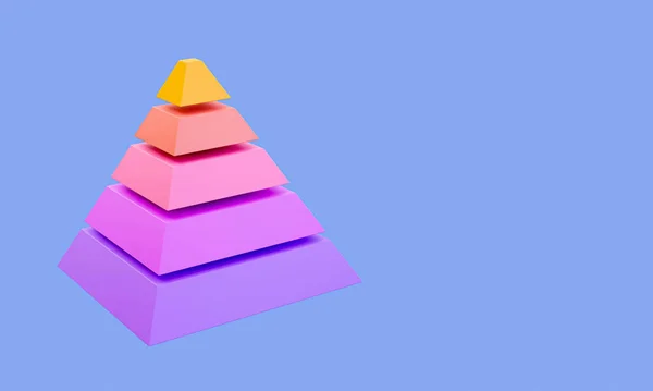 피라미드 데이터 아이콘 피라미드 그래프 — 스톡 사진