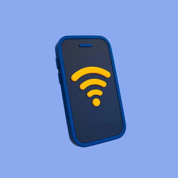 Minimal Internet Tethering Router Signal Smartphone Signal Icon Clipping Path — Stock Photo, Image