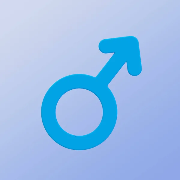 Minimální Mužské Genderové Symboly Oříznutou Dráhou Ilustrace — Stock fotografie