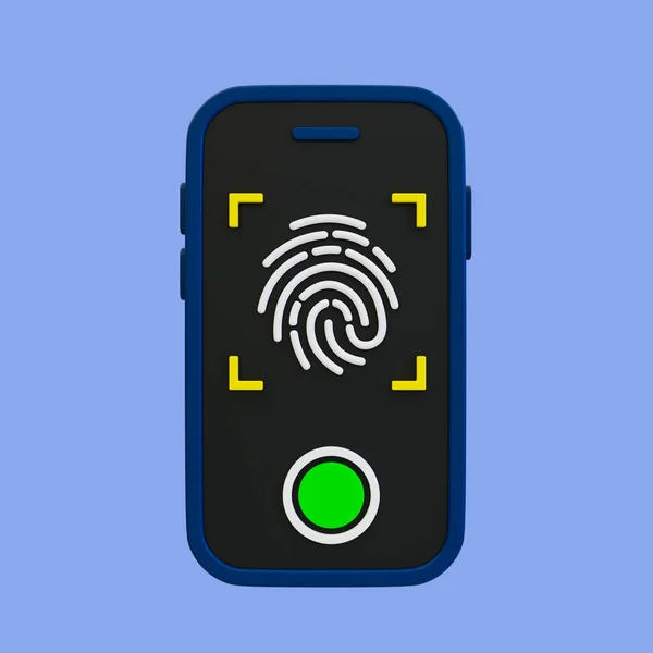 Minimalna Weryfikacja Odcisków Palców Użyj Uwierzytelniania System Ochrony Bezpieczeństwa Smartfon — Zdjęcie stockowe