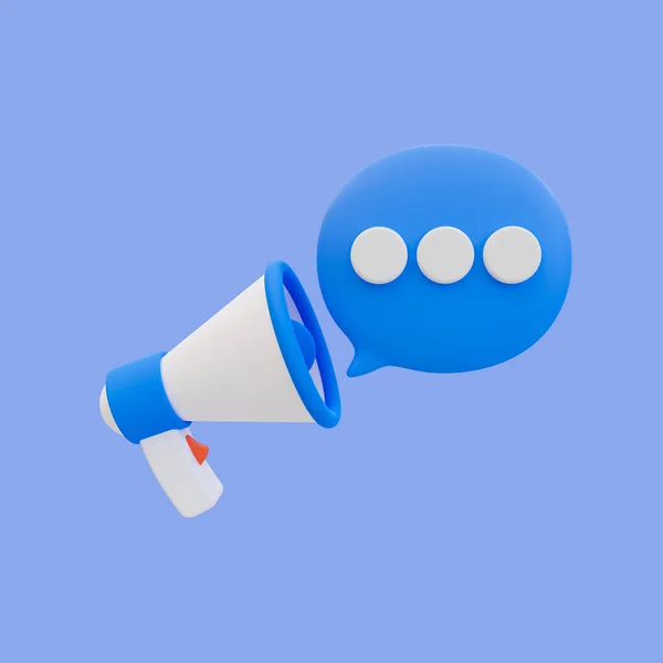 Minimal Megaphone Advertise Announcement Concept Loudspeaker Chat Icon Clipping Path — Stock Photo, Image