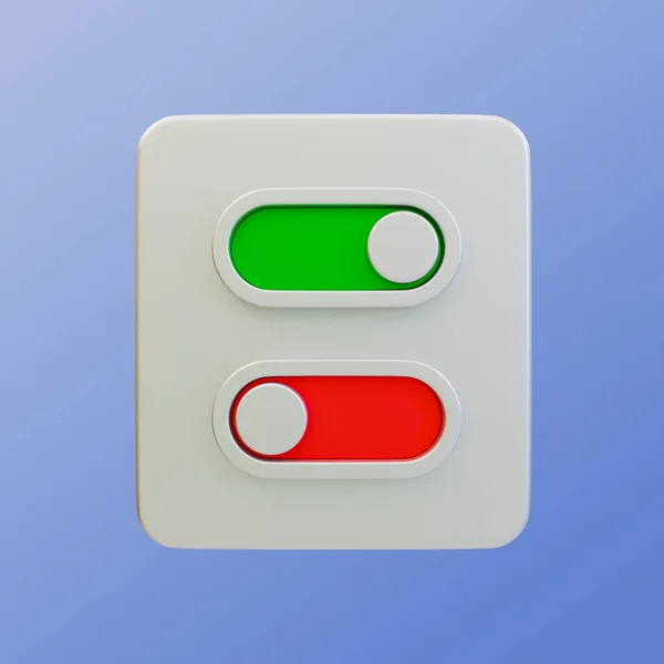Botón Interruptor Palanca Mínimo Interruptor Conrol Eléctrico Concepto Notificación Activada —  Fotos de Stock