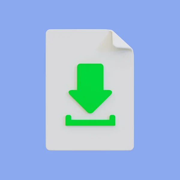 Minimal File Document Download Cloud Computing Concept Download Icon Clipping — Stock Photo, Image