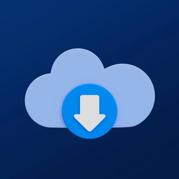 Minimale Datei Dokument Herunterladen Cloud Computing Konzept Cloud Download Symbol — Stockfoto