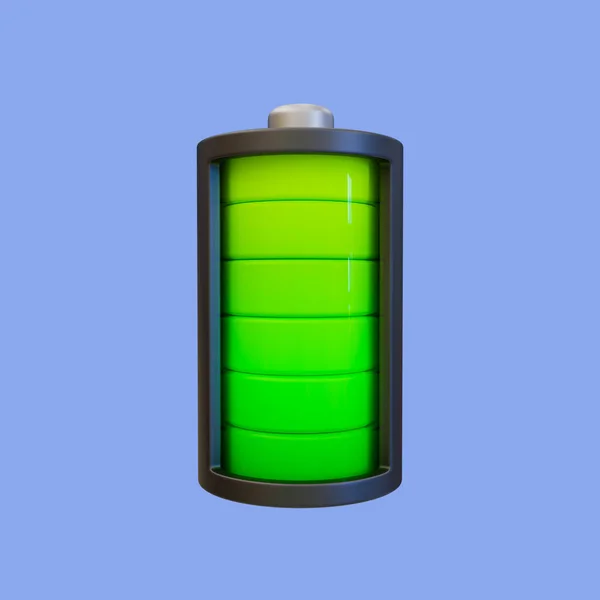 Мінімальна Піктограма Стану Батареї Зарядка Зеленої Енергії Повна Силова Трубка — стокове фото