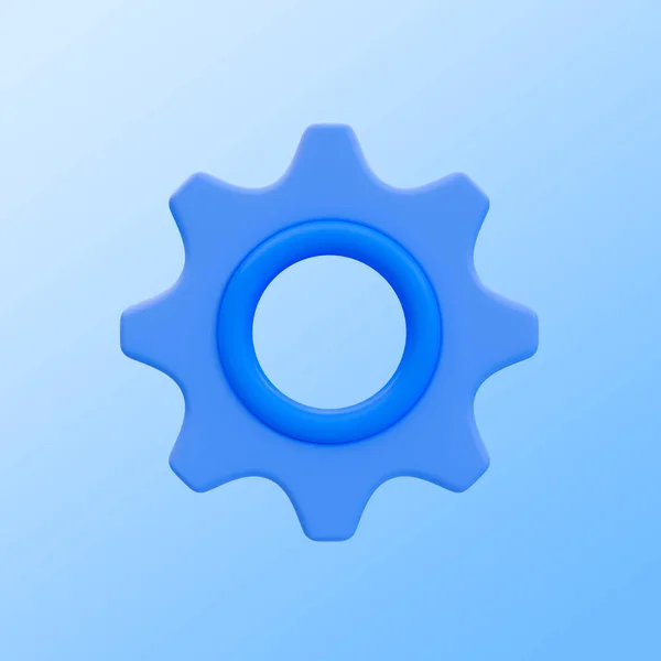 3d minimal settings icon. User configuration icon. Settings and privacy concept. A gearwheel with clipping path. 3d rendering illustration.