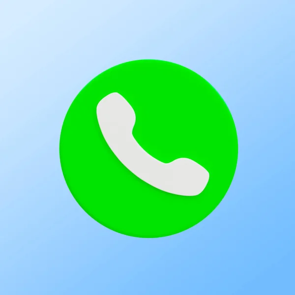 Minimal Answer Phone Icon Green Accept Phone Call Icon Clipping — Stock Photo, Image