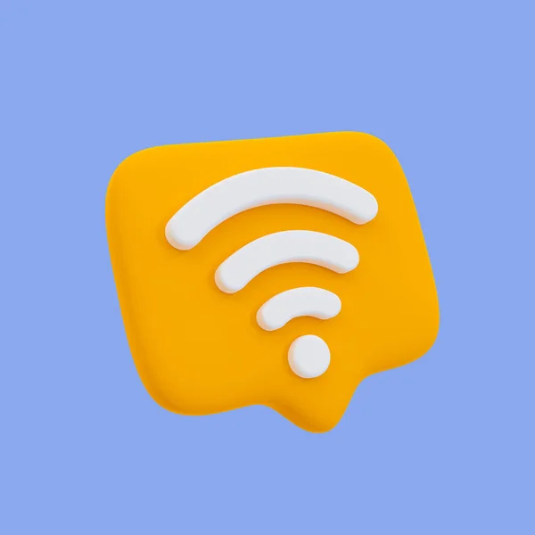 Minimal Internet Tethering Router Signal Message Box Signal Icon Rendering — Stock Photo, Image