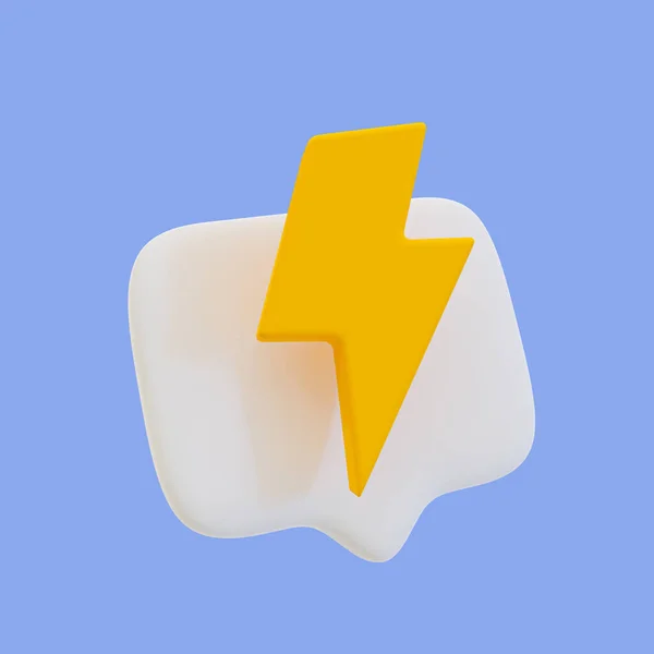 Minimale Elektrische Ikone Stromschlag Nachrichtenbox Mit Blitz Symbol Illustration Clipping — Stockfoto