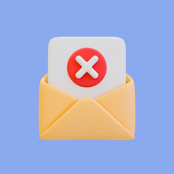 Minimal File Rejected Document Canceled Envelope Letter Mark Illustration Clipping — Stock Photo, Image