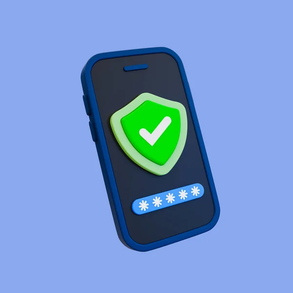 Minimalny System Bezpieczeństwa Uwierzytelnianie Użytkowników Sukces Weryfikacji Tożsamości Smartfon Hasłem — Zdjęcie stockowe