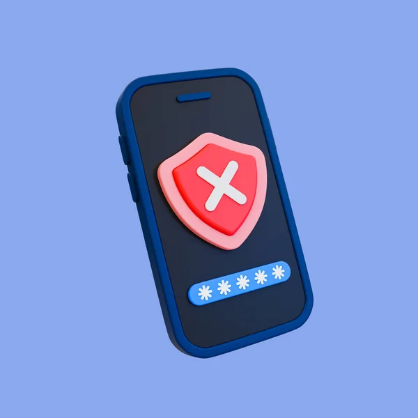 Minimaal Beveiligingssysteem Authenticatie Van Gebruiker Identiteitscontrole Mislukt Smartphone Met Wachtwoord — Stockfoto