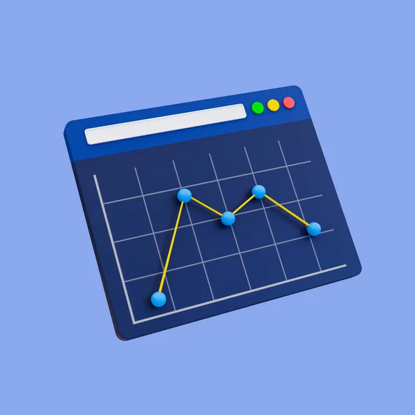 Minimal Data Analysis Icon Financial Stock Depreciation Concept Browser Web — Stock Photo, Image
