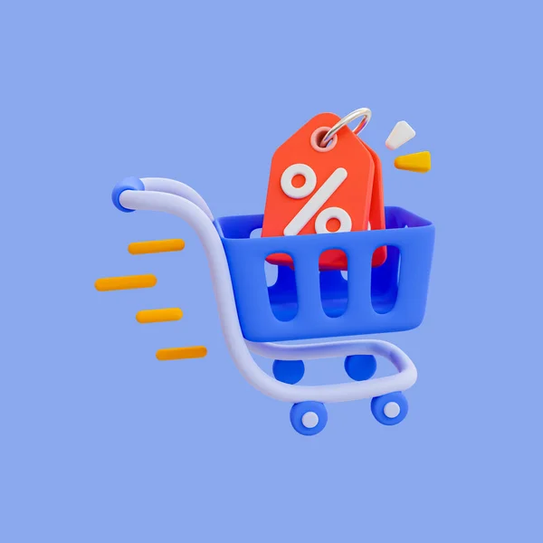 Minimal Quick Special Offer Promotion Flash Sale Icon Shopping Cart — Stock Photo, Image