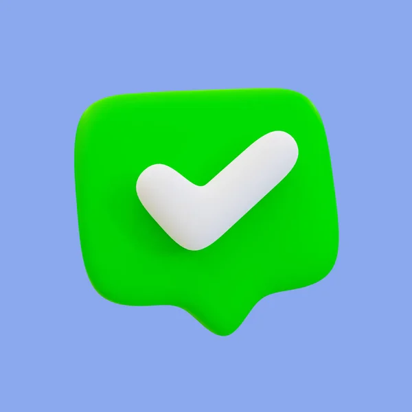 Минимальный Символ Зеленой Галочки Правильный Знак Получить Зеленый Свет Концепции — стоковое фото