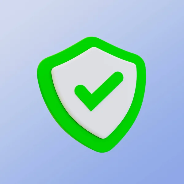 Minimal Turn Security Protection Open Protection System Guard Shield Checkmark — Stock Photo, Image