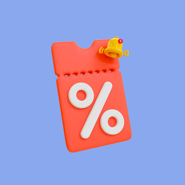 3-е минимальное Специальное предложение. Флэш продажа. большое напоминание о продаже. жетоны с колокольчиком. 3d иллюстрация. Путь вырезания включен.