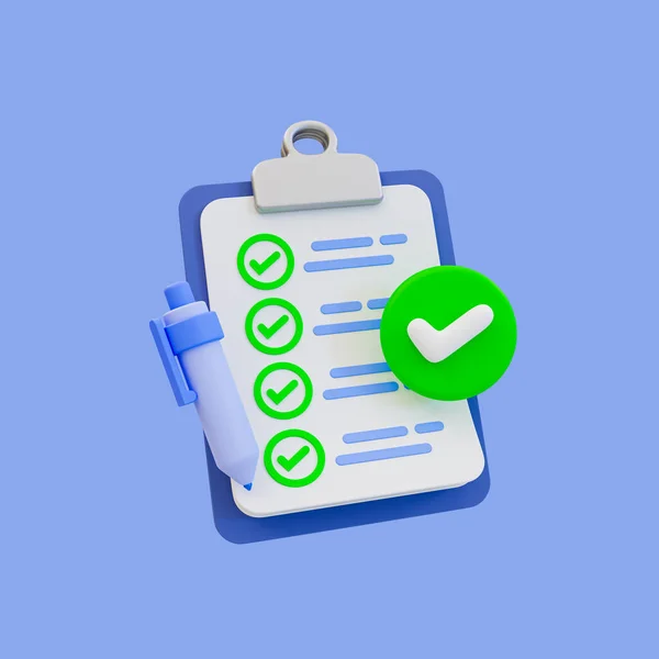 Minimal List Complete Goal Achievement Success Checklist Success Checklist Clipboard — Stock Photo, Image