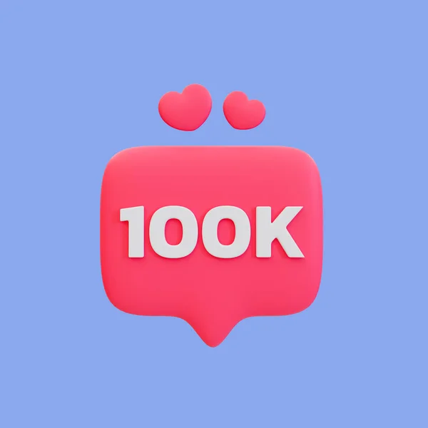 Minimaal 100 000 Volgers Feest Dank 100K Abonnees Illustratie Inclusief — Stockfoto