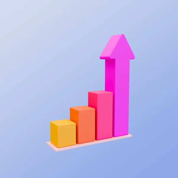 Minimal Bar Chart Data Analysis Bar Graph Icon Illustration Clipping — Stock Photo, Image