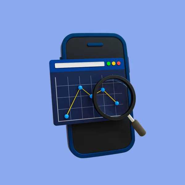 Icono Análisis Datos Mínimos Finanzas Crecientes Prepárense Fortalecer Moneda Smartphone —  Fotos de Stock