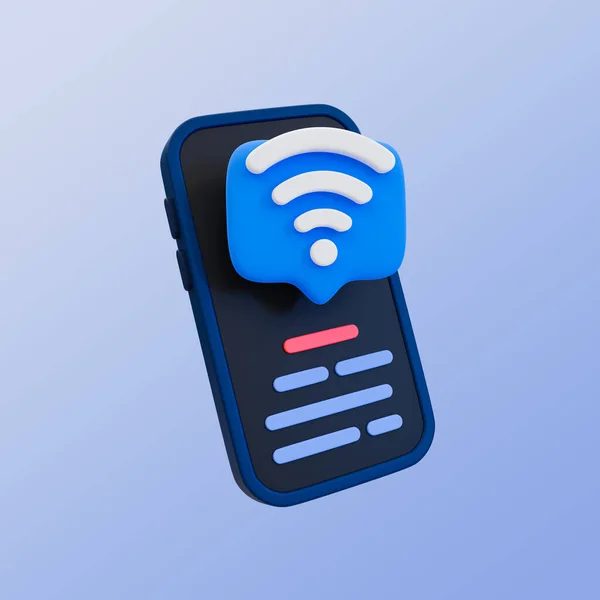 Enchaînement Internet Minimal Signal Routeur Smartphone Avec Icône Illustration Rendu — Photo
