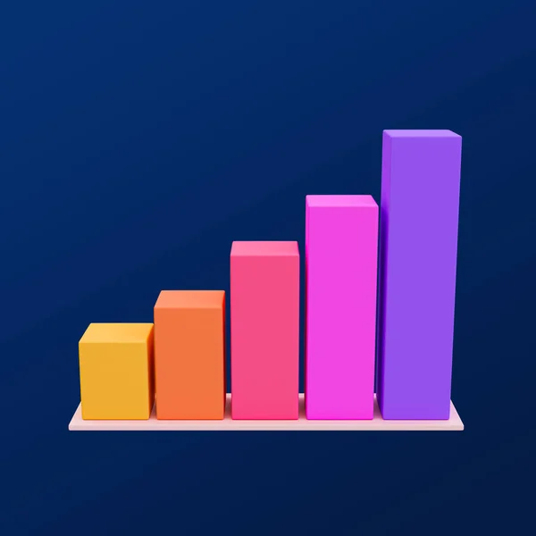 Minimal Bar Chart Icon Data Analysis Color Bar Graph Illustration — Stock Photo, Image