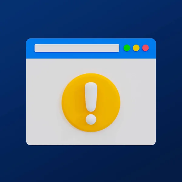 Minimal Exclamation Mark Icon Beware Watch Out Careful Web Browser — Stock Photo, Image