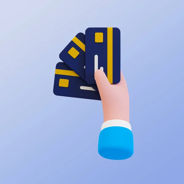 Minimalne Szybkie Szybkie Wymeldowanie Płatność Zakupy Online Bezpieniedzy Trzymanie Kart — Zdjęcie stockowe