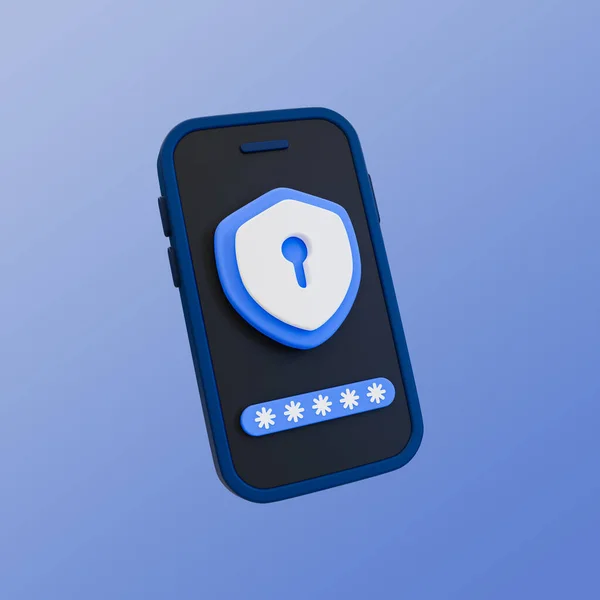 Minimalny System Bezpieczeństwa Uwierzytelnianie Użytkownika Weryfikacja Tożsamości Smartfon Osłoną Ochronną — Zdjęcie stockowe