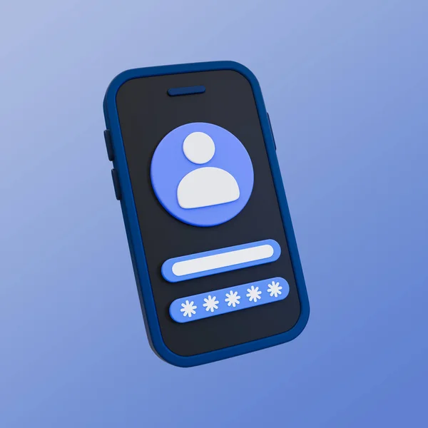 Minimales Sicherheitssystem Benutzerauthentifizierung Identitätsfeststellung Smartphone Mit Benutzer Login Bildschirm Illustration — Stockfoto