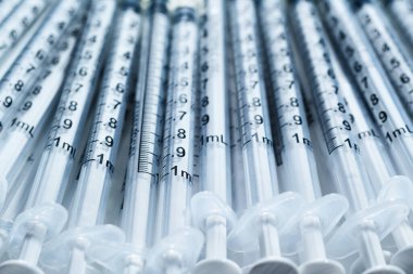 Boş şırıngaların yakın çekim görüntüleri