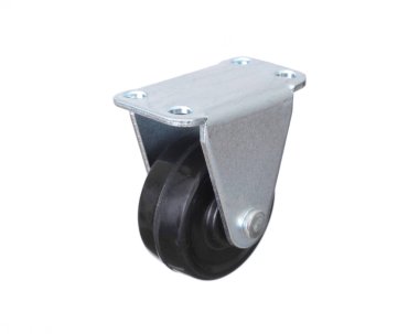 Beyaz üzerinde izole edilen metal ve Kauçuk tekerlekli tekerlek ünitesi.