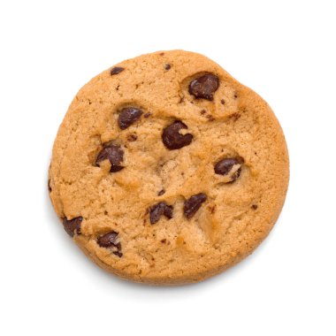 Beyaz üzerine çikolatalı kurabiye.