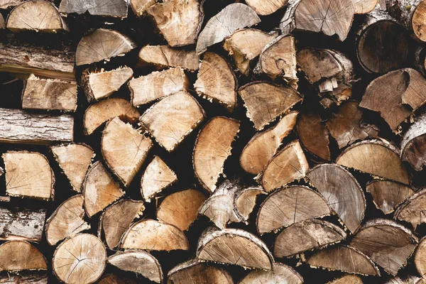 stock image Stack of split firewood ready for burning