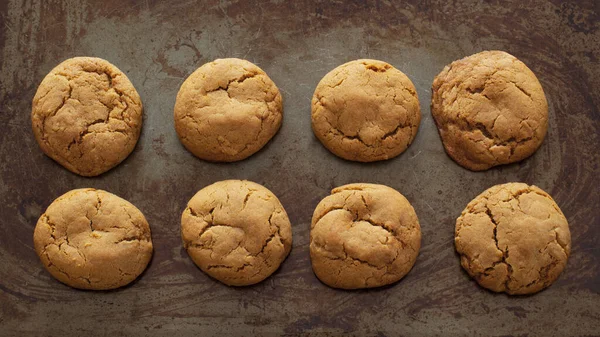 Ginger Cookies Old Distressed Baking Sheet — Stock Photo, Image