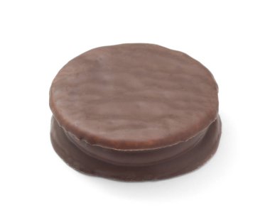 Vagon tekeri tarzı çikolata kaplı, beyaz üzerine lokum kurabiyesi.