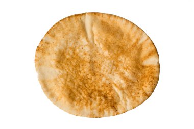 Geleneksel pita ekmeği beyaz üzerine izole edilmiş