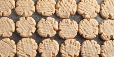 Fıstık ezmeli kurabiye. Geniş biçim görüntüsü.