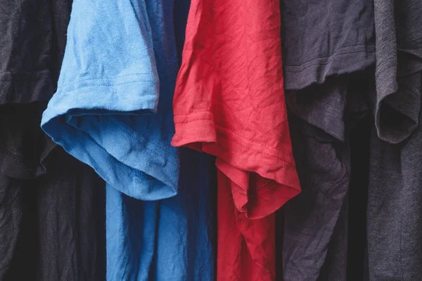 Detail view of wrinkled T-shirts or Tee shirts