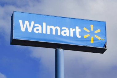 Dartmouth, Canada - November 15, 2023: Walmart Sign. Walmart is an American corporation with chains of department and warehouse stores.