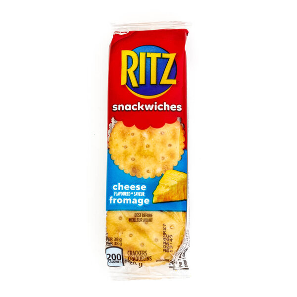 Pleasant Valley, Canada - January 12, 2024: Ritz snackwiches crackers. Ritz is a brand of snack crackers introduced by Nabisco in 1934. The brand is currently owned by Mondelz International.