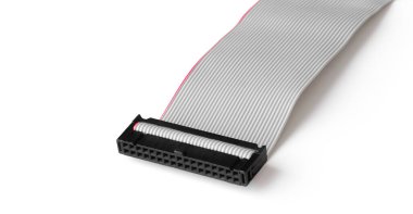 Beyaz üzerine 40 pin bilgisayar veri kablosu