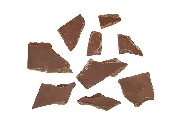 çikolata parçaları üzerinde beyaz izole